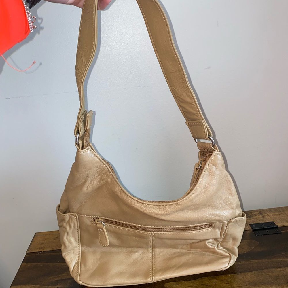 Hush Puppies Tan Leather Shoulder Purse Bag - Picture 2 of 11